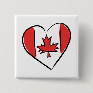 Badge Carré 5 Cm J'aime le Canada
