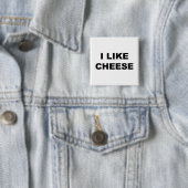 Badge Carré 5 Cm J'aime le fromage (En situation)