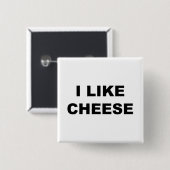 Badge Carré 5 Cm J'aime le fromage (Devant & derrière)