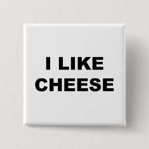 Badge Carré 5 Cm J'aime le fromage
