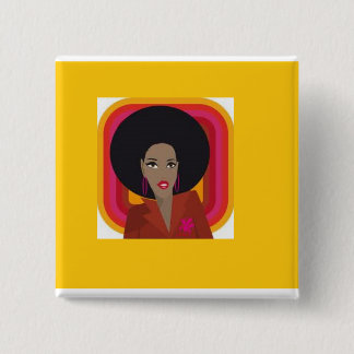 Badge Carré 5 Cm J'aime le style naturel de diva