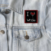 Badge Carré 5 Cm J'aime le Vin-Coeur (En situation)