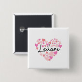 Badge Carré 5 Cm J'aime Leilani (Devant & derrière)