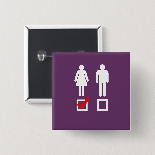 Badge Carré 5 Cm J'aime les filles (Devant & derrière)