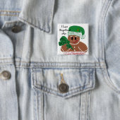 Badge Carré 5 Cm J'Aime Les Gingerbread Hommes (En situation)