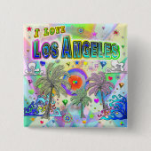 Badge Carré 5 Cm J'AIME Los Angeles Deep Dream Button (Devant)