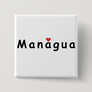 Badge Carré 5 Cm J'aime Managua