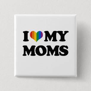 BADGE CARRÉ 5 CM J'AIME MES MAMANS