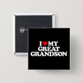 BADGE CARRÉ 5 CM J'AIME MON ARRIÈRE-PETIT-FILS (Devant & derrière)