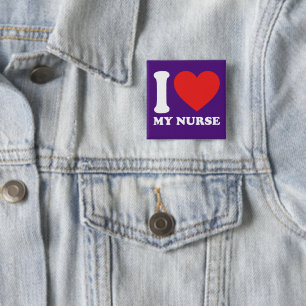 Badge Carré 5 Cm J'aime mon infirmière