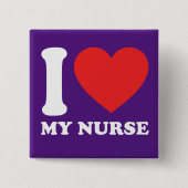 Badge Carré 5 Cm J'aime mon infirmière (Devant)