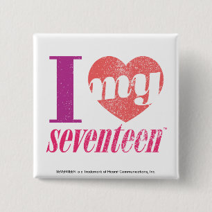Badge Carré 5 Cm J'aime mon rose 17