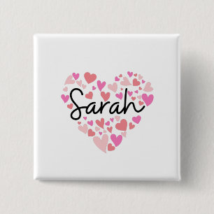Badge Carré 5 Cm J'aime Sarah