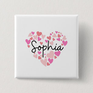 Badge Carré 5 Cm J'aime Sophia