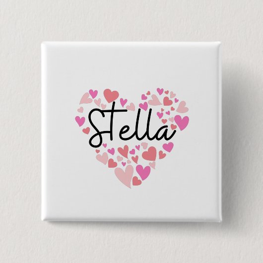 Badge Carré 5 Cm J'aime Stella (Devant)
