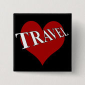 Badge Carré 5 Cm J'aime voyager (Devant)