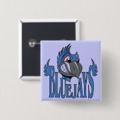 Badge Carré 5 Cm jais bleus (Devant & derrière)