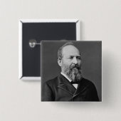 Badge Carré 5 Cm James Abram Garfield (Devant & derrière)