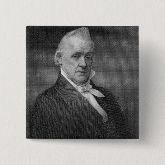 Badge Carré 5 Cm James Buchanan, gravé par Henry Bryan Hall (1800 (Devant)