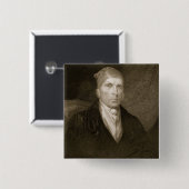 Badge Carré 5 Cm James Madison a vieilli 82, gravé par Thomas B. (Devant & derrière)