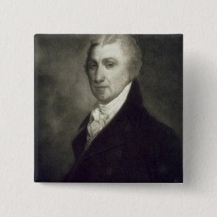 Badge Carré 5 Cm James Monroe, 5ème Président des États-Unis o