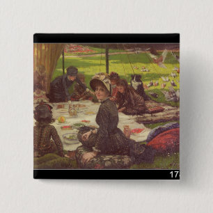 Badge Carré 5 Cm James Tissot   le pique-nique, c.1881-2