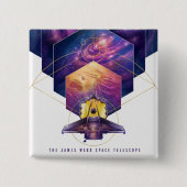 Badge Carré 5 Cm James Webb télescope spatial Illustration Art (Devant)