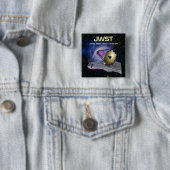 Badge Carré 5 Cm James Webb Télescope spatial JWST (En situation)