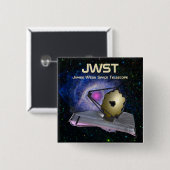 Badge Carré 5 Cm James Webb Télescope spatial JWST (Devant & derrière)