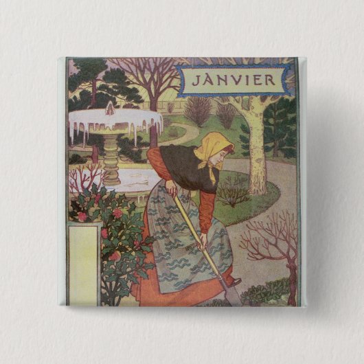 Badge Carré 5 Cm Janvier (Devant)