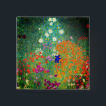 Badge Carré 5 Cm Jardin aux fleurs Gustav Klimt<br><div class="desc">Bouton représentant le Jardin des fleurs de Gustav Klimt (1906). Un beau jardin de fleurs violettes,  rouges,  blanches,  bleues et oranges. Un grand cadeau pour les amateurs d'art Art Nouveau et autrichien.</div>