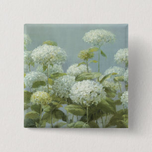 Badge Carré 5 Cm Jardin blanc d'hortensia