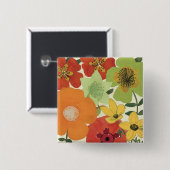 Badge Carré 5 Cm Jardin Brights (Devant & derrière)