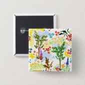 Badge Carré 5 Cm Jardin d'été (Devant & derrière)