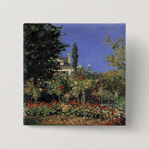 Badge Carré 5 Cm Jardin Fleuri À Sainte Adresse - Claude Monet