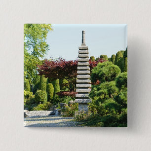 Badge Carré 5 Cm Jardin japonais
