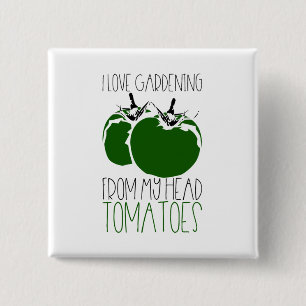 Badge Carré 5 Cm Jardinage Tomates