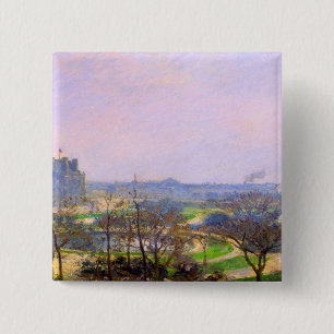Badge Carré 5 Cm Jardins de Tuileries dans l'art de Paris par