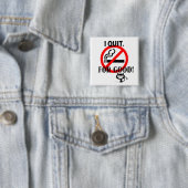 Badge Carré 5 Cm J'arrête (En situation)