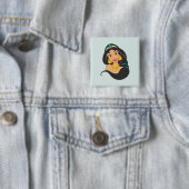 Badge Carré 5 Cm Jasmine Bouton (En situation)