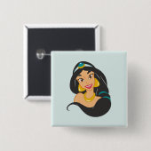 Badge Carré 5 Cm Jasmine Bouton (Devant & derrière)