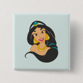 Badge Carré 5 Cm Jasmine Bouton (Devant)