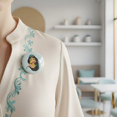 Badge Carré 5 Cm Jasmine Button