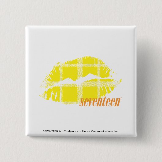 Badge Carré 5 Cm Jaune de plaid (Devant)