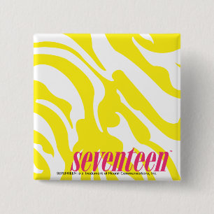 Badge Carré 5 Cm Jaune de zèbre