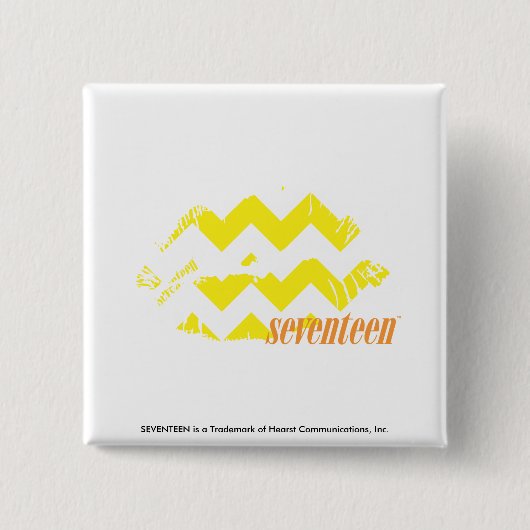 Badge Carré 5 Cm Jaune de zigzag (Devant)