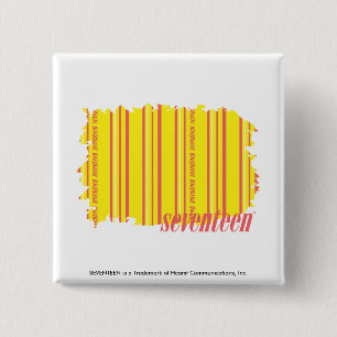 Badge Carré 5 Cm Jaune mince 2 de rayures