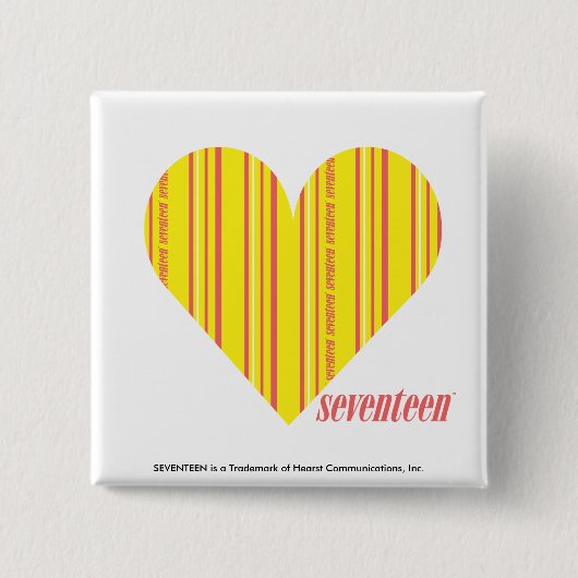 Badge Carré 5 Cm Jaune mince 3 de rayures (Devant)