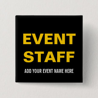 BADGE CARRÉ 5 CM JAUNE NOIR DE LA BORNE %PIPE% DE BOUTON DE