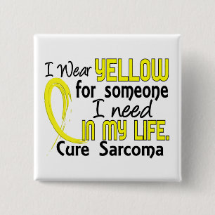 Badge Carré 5 Cm Jaune pour quelqu'un j'ai besoin de sarcome